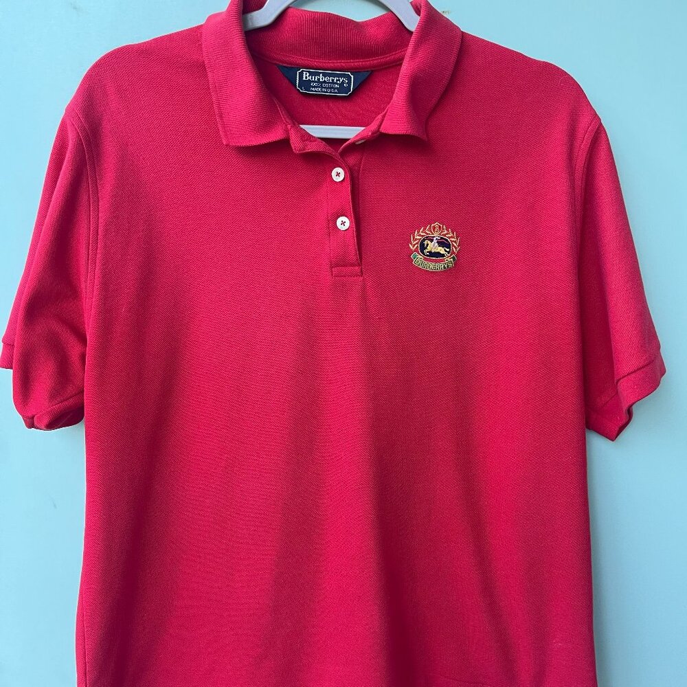 90s Vintage Burberrys Red Polo Shirt